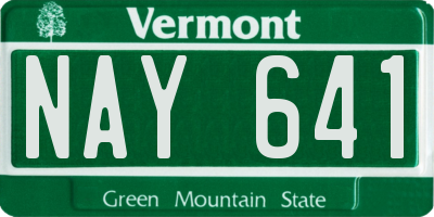 VT license plate NAY641