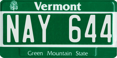 VT license plate NAY644