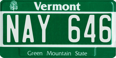 VT license plate NAY646