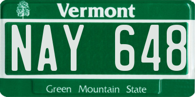 VT license plate NAY648