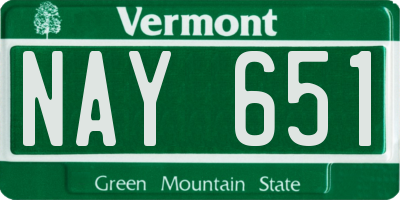 VT license plate NAY651