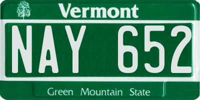 VT license plate NAY652