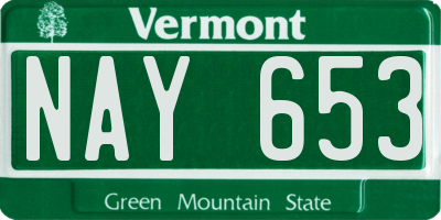 VT license plate NAY653