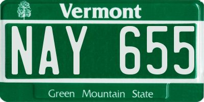 VT license plate NAY655