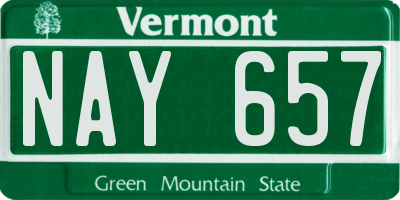 VT license plate NAY657
