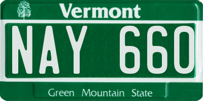 VT license plate NAY660
