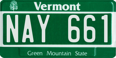VT license plate NAY661