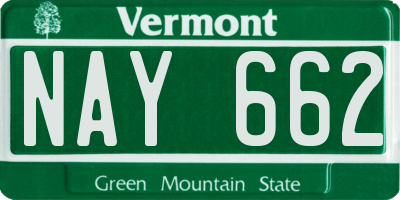 VT license plate NAY662