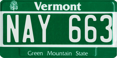 VT license plate NAY663
