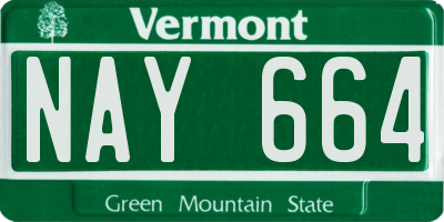 VT license plate NAY664