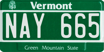 VT license plate NAY665