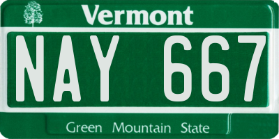 VT license plate NAY667