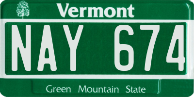 VT license plate NAY674