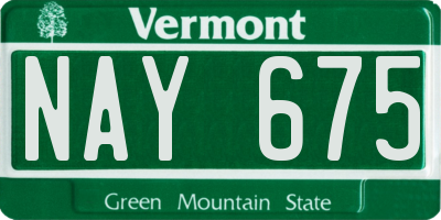 VT license plate NAY675
