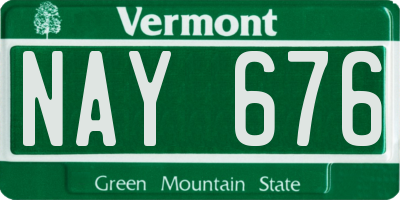 VT license plate NAY676
