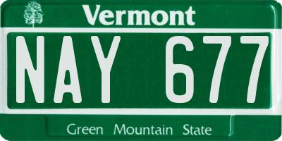 VT license plate NAY677