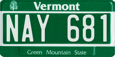 VT license plate NAY681