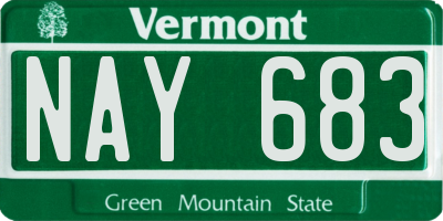 VT license plate NAY683