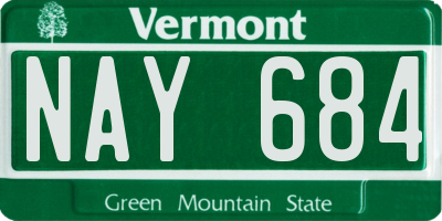 VT license plate NAY684
