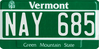 VT license plate NAY685