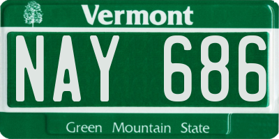 VT license plate NAY686