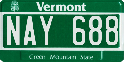 VT license plate NAY688