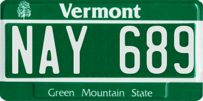 VT license plate NAY689