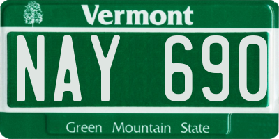 VT license plate NAY690