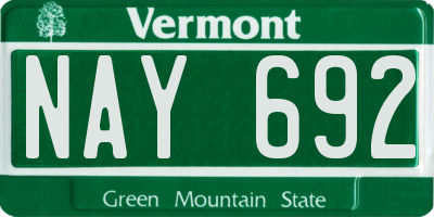 VT license plate NAY692