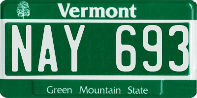 VT license plate NAY693