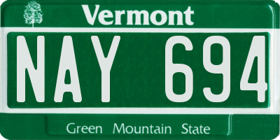 VT license plate NAY694