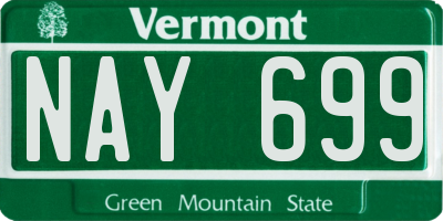 VT license plate NAY699