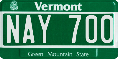 VT license plate NAY700