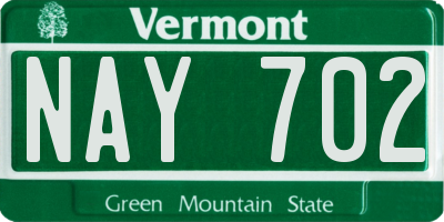 VT license plate NAY702