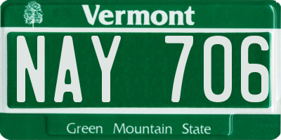 VT license plate NAY706