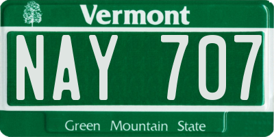 VT license plate NAY707