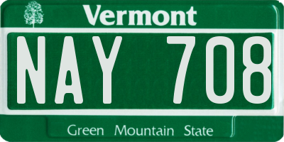 VT license plate NAY708