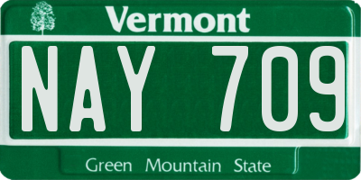 VT license plate NAY709