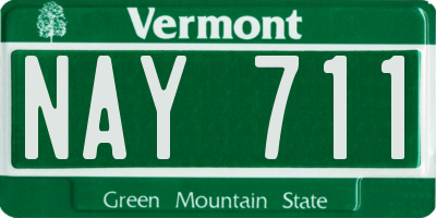 VT license plate NAY711