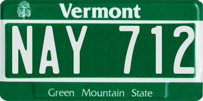 VT license plate NAY712