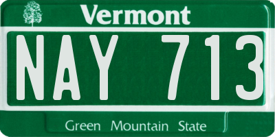 VT license plate NAY713