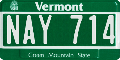 VT license plate NAY714