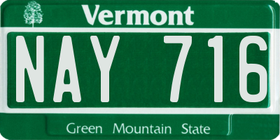 VT license plate NAY716