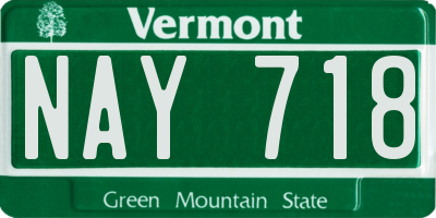 VT license plate NAY718