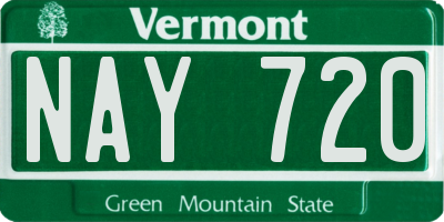 VT license plate NAY720