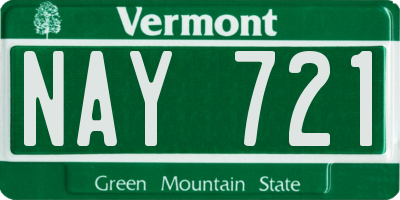 VT license plate NAY721