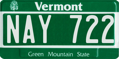 VT license plate NAY722