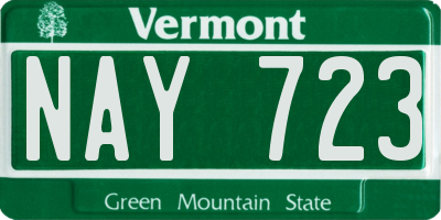 VT license plate NAY723