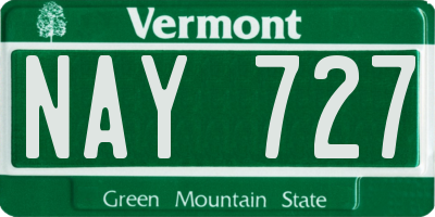 VT license plate NAY727