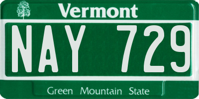 VT license plate NAY729